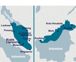 Carte de la malaisie - Asie